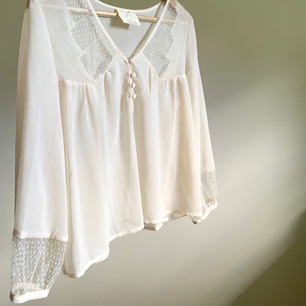 Sheer Button Blouse - Picture 3 of 5